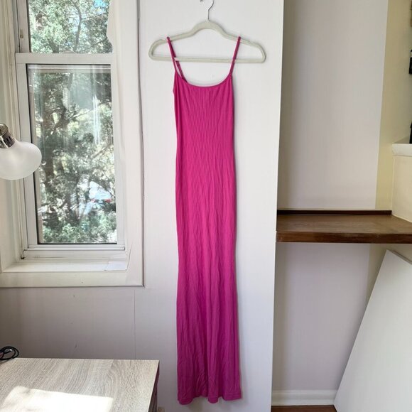 SKIMS Soft Lounge Long Slip Dress Maxi in Hot Pink XS - Picture 3 of 10